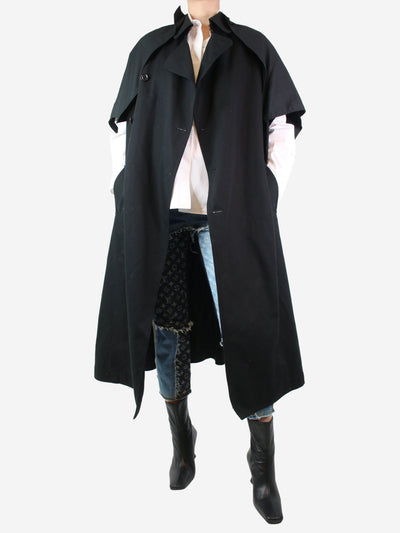 Black oversized sleeveless coat - size S Coats & Jackets Yohji Yamamoto Y's 