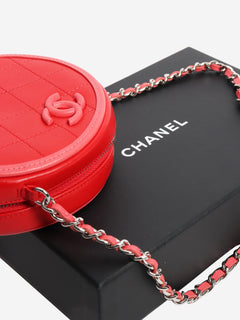 Red 2019 lambskin round crossbody bag Cross-body bags Chanel 
