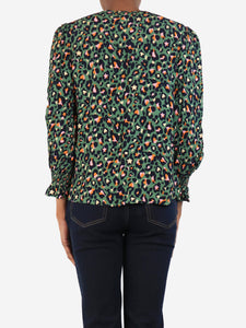 Wyse Green leopard print blouse - size UK 6