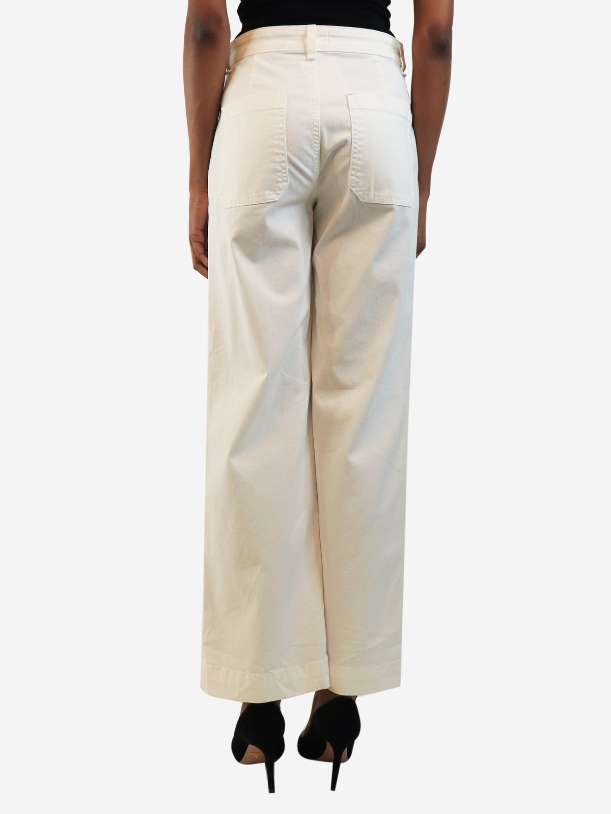 White patch-pocket jeans - size UK 8 Denim AskkNY 