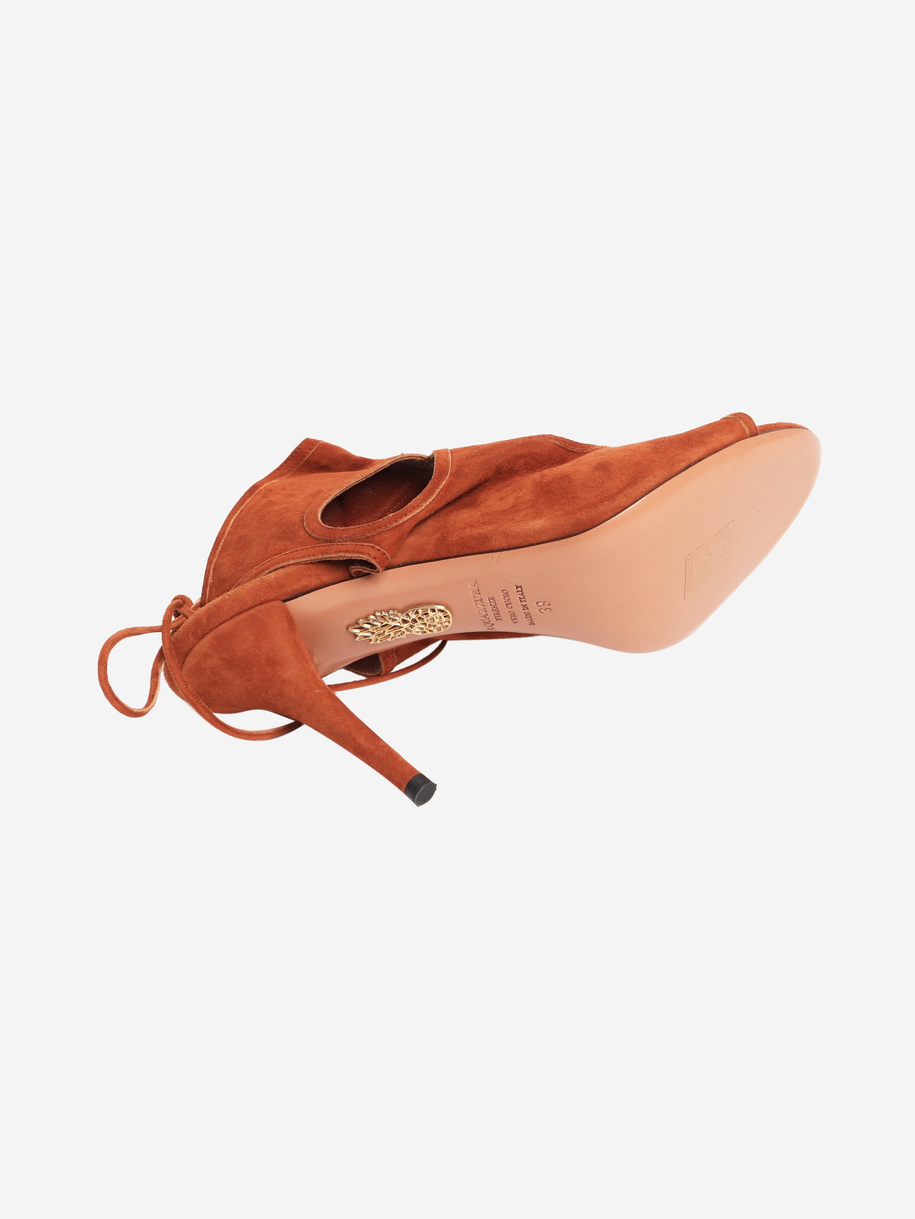Brown suede lace up heels - size EU 39 (UK 6) Heels Aquazzura 