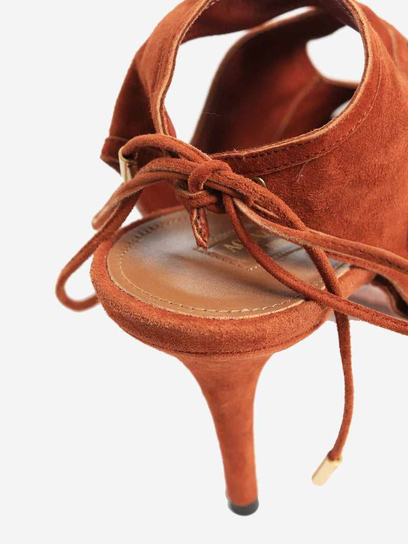 Brown suede lace up heels - size EU 39 (UK 6) Heels Aquazzura 