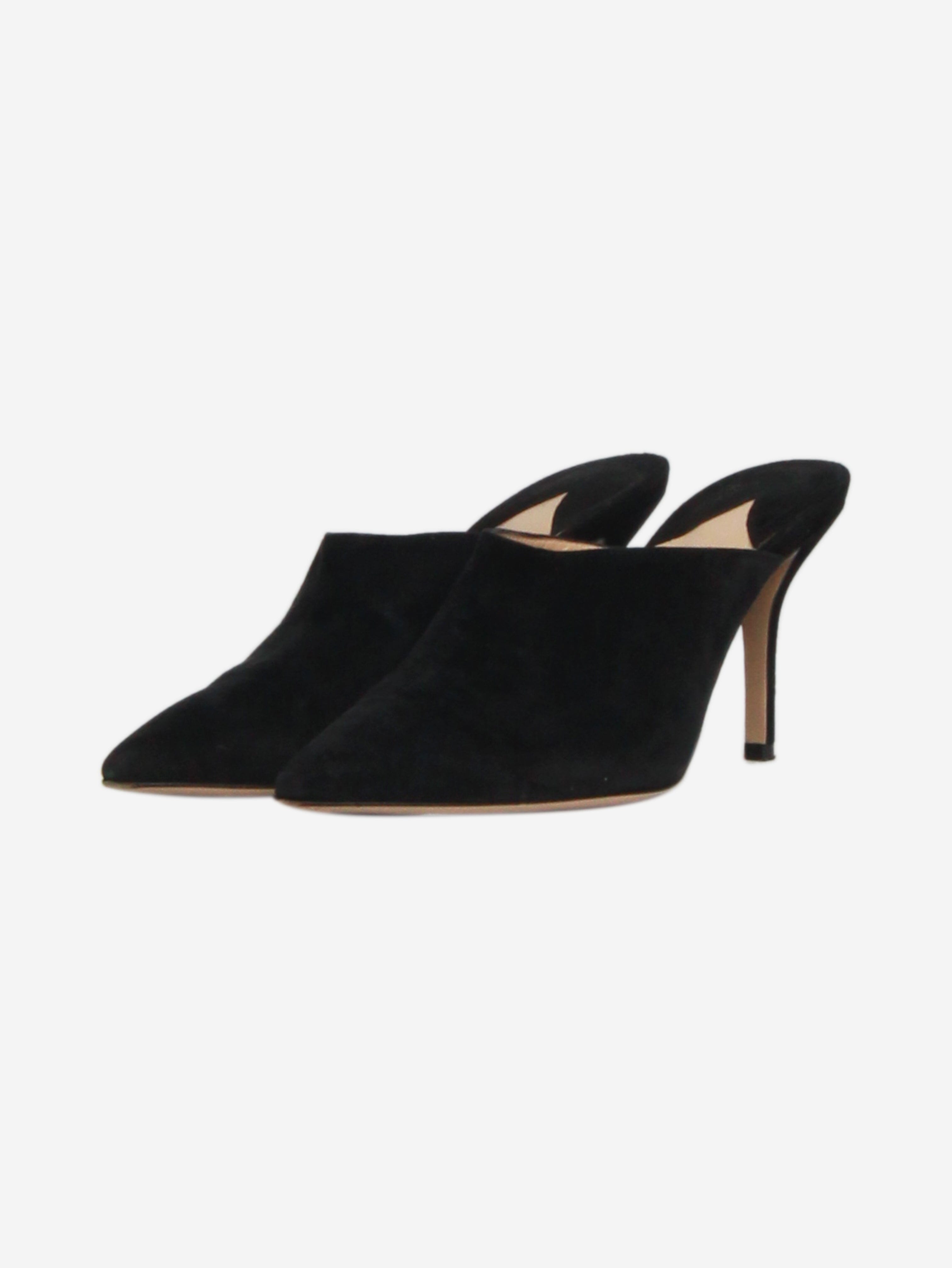 Black suede pointed-toe mules - size EU 37 Heels Paul Andrew 