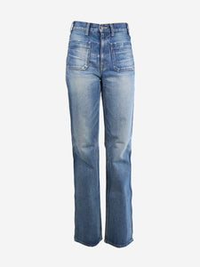 Celine Blue high-rise flare jeans - size UK 8