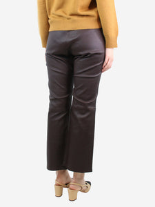 Enes Burgundy leather trousers - size UK 12