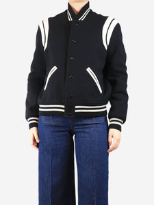 Saint Laurent Black Teddy bomber jacket - size UK 10