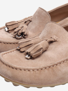 Beige suede tassel moccasin loafers - size EU 38 Shoes Loro Piana 