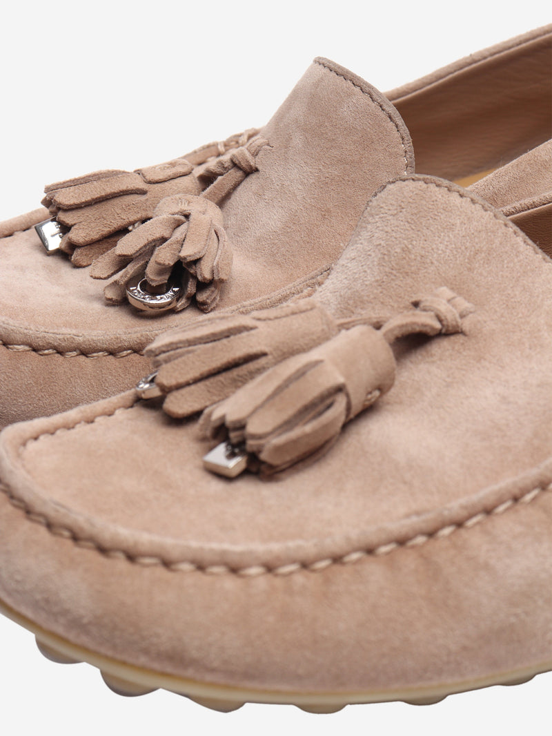 Beige suede tassel moccasin loafers - size EU 38 Shoes Loro Piana 