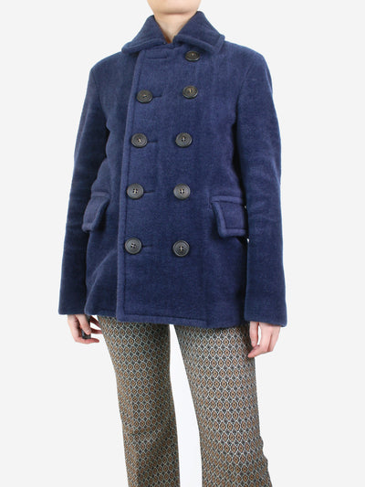 Blue double-breasted alpaca coat - size UK 12 Coats & Jackets Burberry 