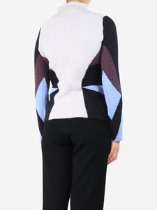 Peter Pilotto Multi coloured mock neck knit top - size UK 10