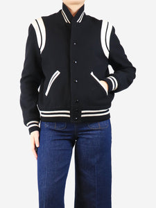 Saint Laurent Black Teddy bomber jacket - size UK 10