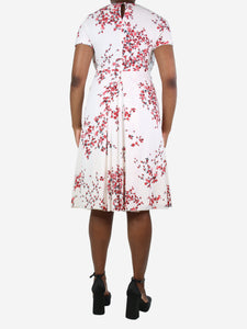 Max Mara Studio Cream floral printed midi dress - size UK 14