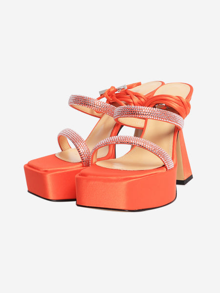 Coral Devon satin platform sandals - size EU 36 alternate image
