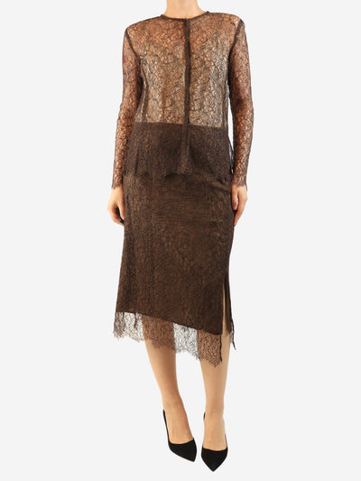 Brown lace top and skirt set - size L Sets Dosa 