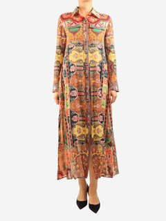 Multicolour printed button down dress - size UK 10 Dresses Etro 