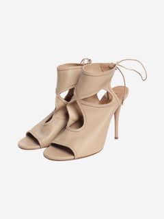 Beige leather cutout sandal heels - size EU 40 Heels Aquazzura 