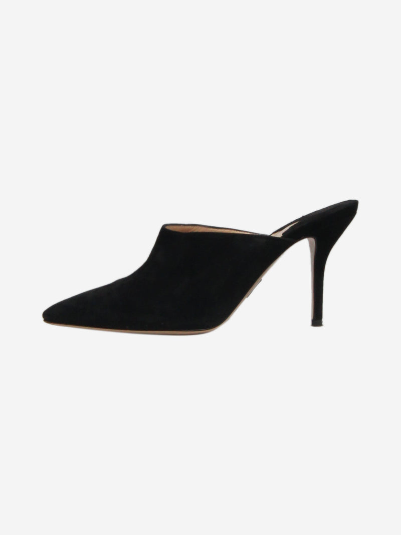 suede pointed toe mules
