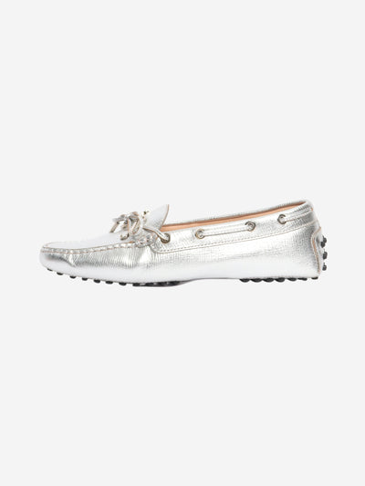 Silver metallic boat shoes - size EU 38.5 (UK 5.5)