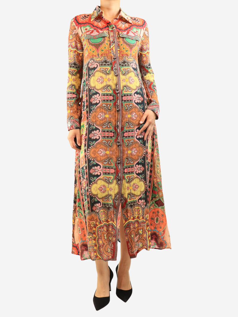 Multicolour printed button down dress - size UK 10 Dresses Etro 