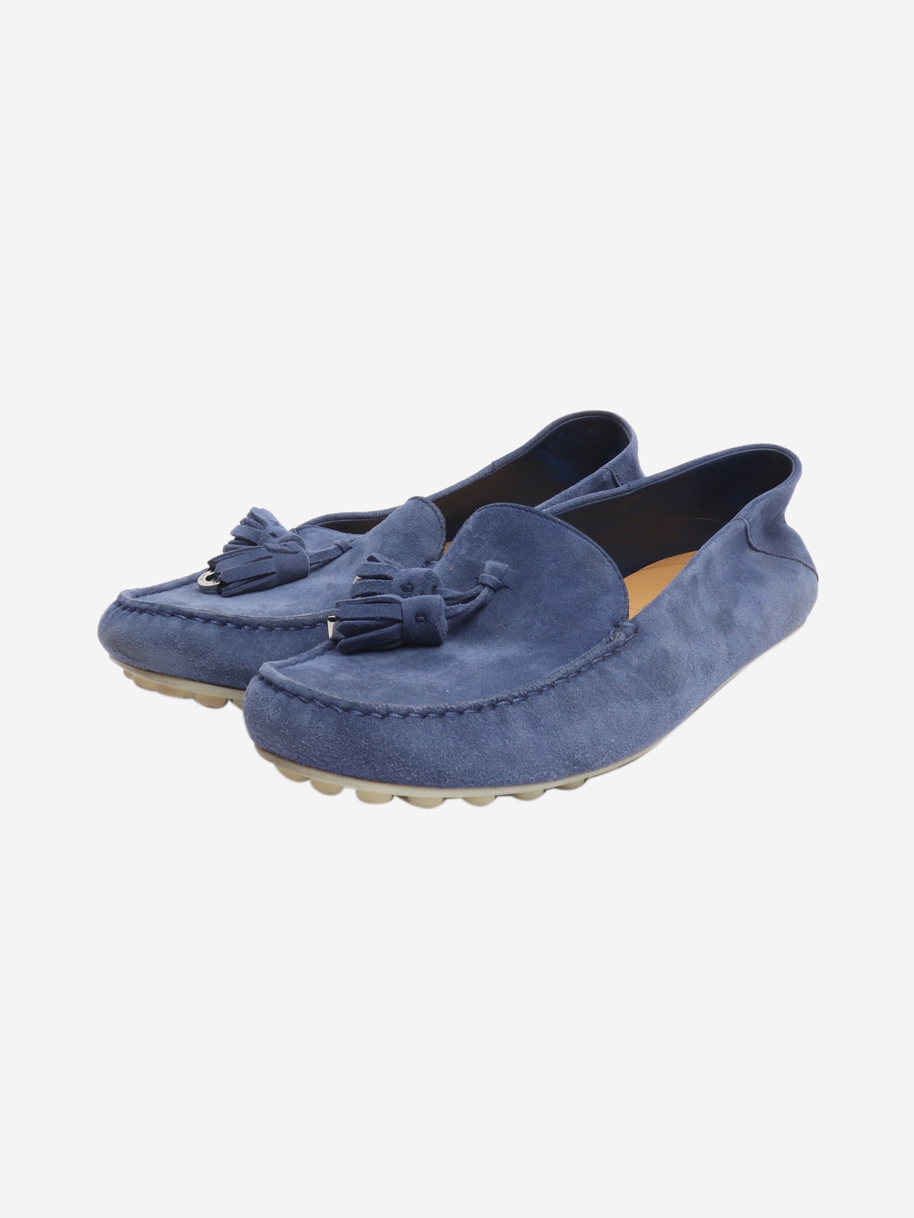 Blue suede tassel moccasin loafers - size EU 38 Shoes Loro Piana 