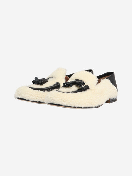 Black and ivory sheepskin loafers - size EU 36 alternate image