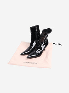 Sergio Rossi Black patent ankle boots - size EU 37.5