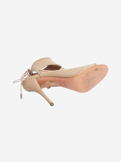 Beige leather cutout sandal heels - size EU 40 Heels Aquazzura 