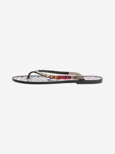 Sophia Webster Black Esme crystal flip-flops - size EU 40