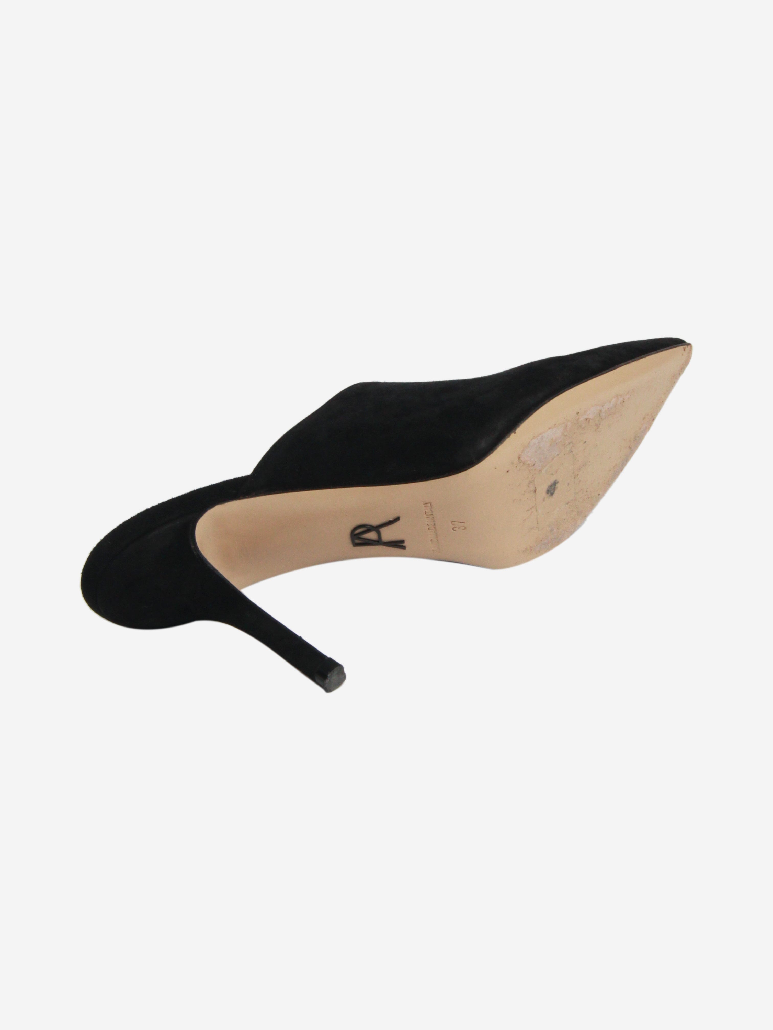 Black suede pointed-toe mules - size EU 37 Heels Paul Andrew 