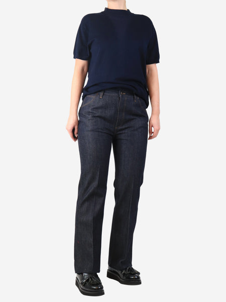 Indigo cashmere-blend jeans - size UK 12 alternate image