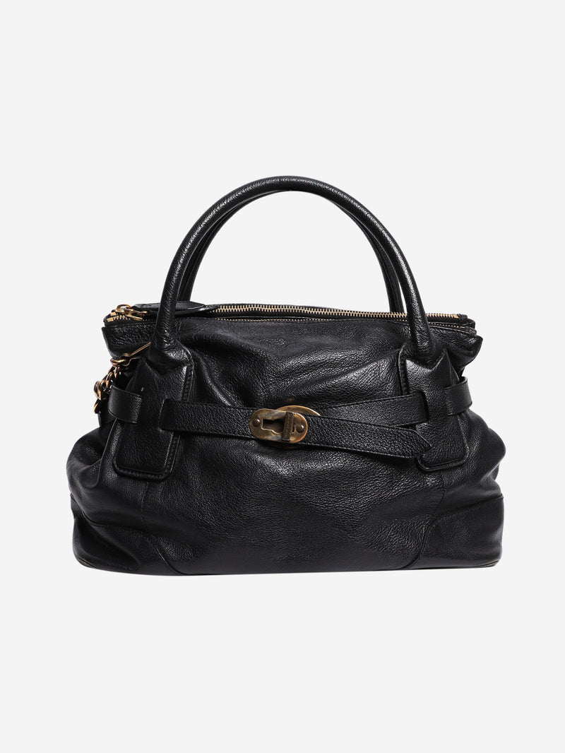 Black grained calfskin Larsen bowling bag Shoulder bags Burberry 