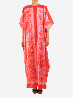 Pink floral kaftan - size UK 16