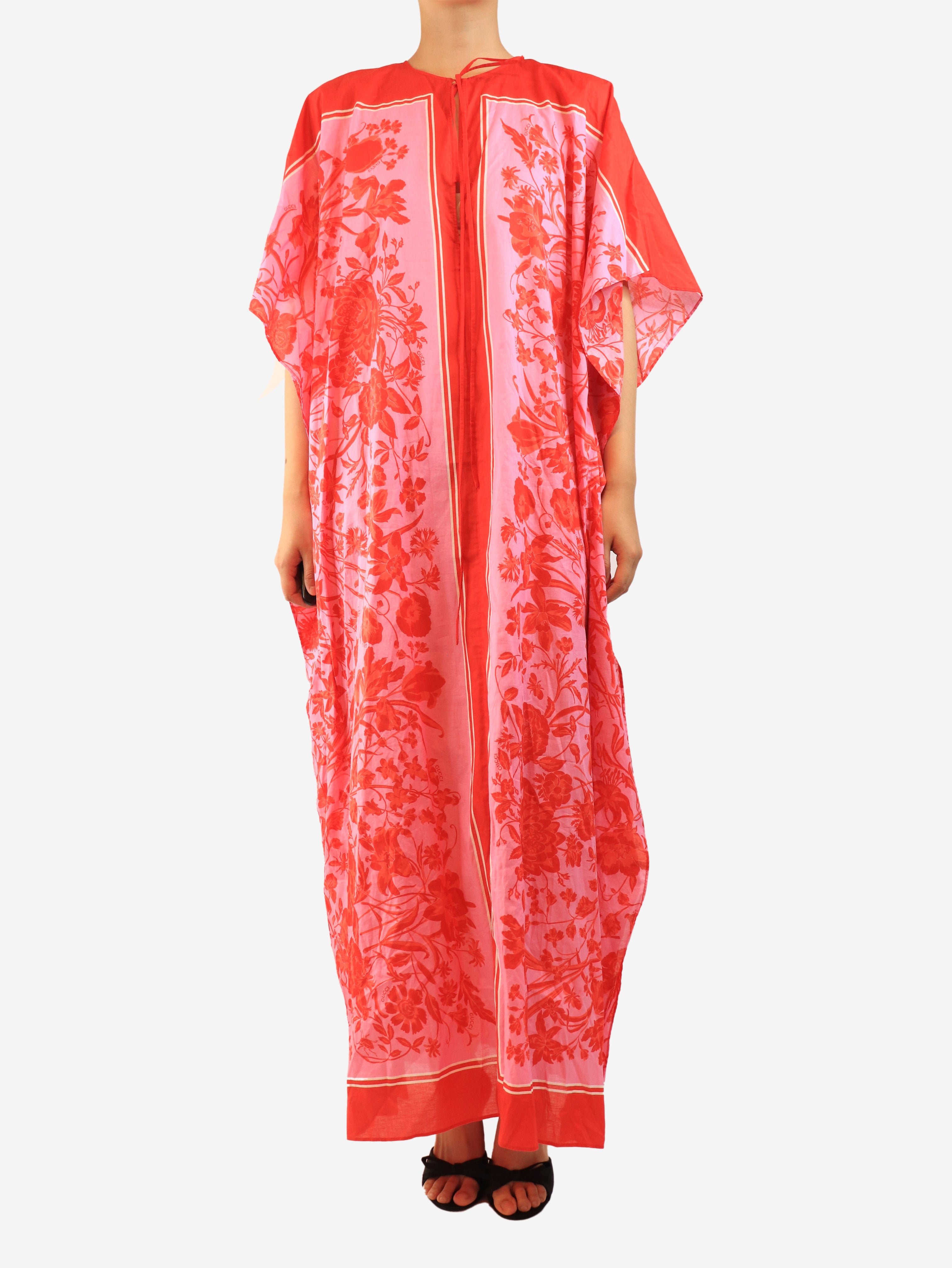 Pink floral kaftan - size UK 16