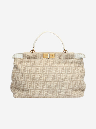 Neutral Peekaboo tweed shoulder bag Shoulder bags Fendi 