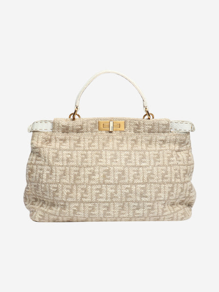 Neutral Peekaboo tweed shoulder bag product image