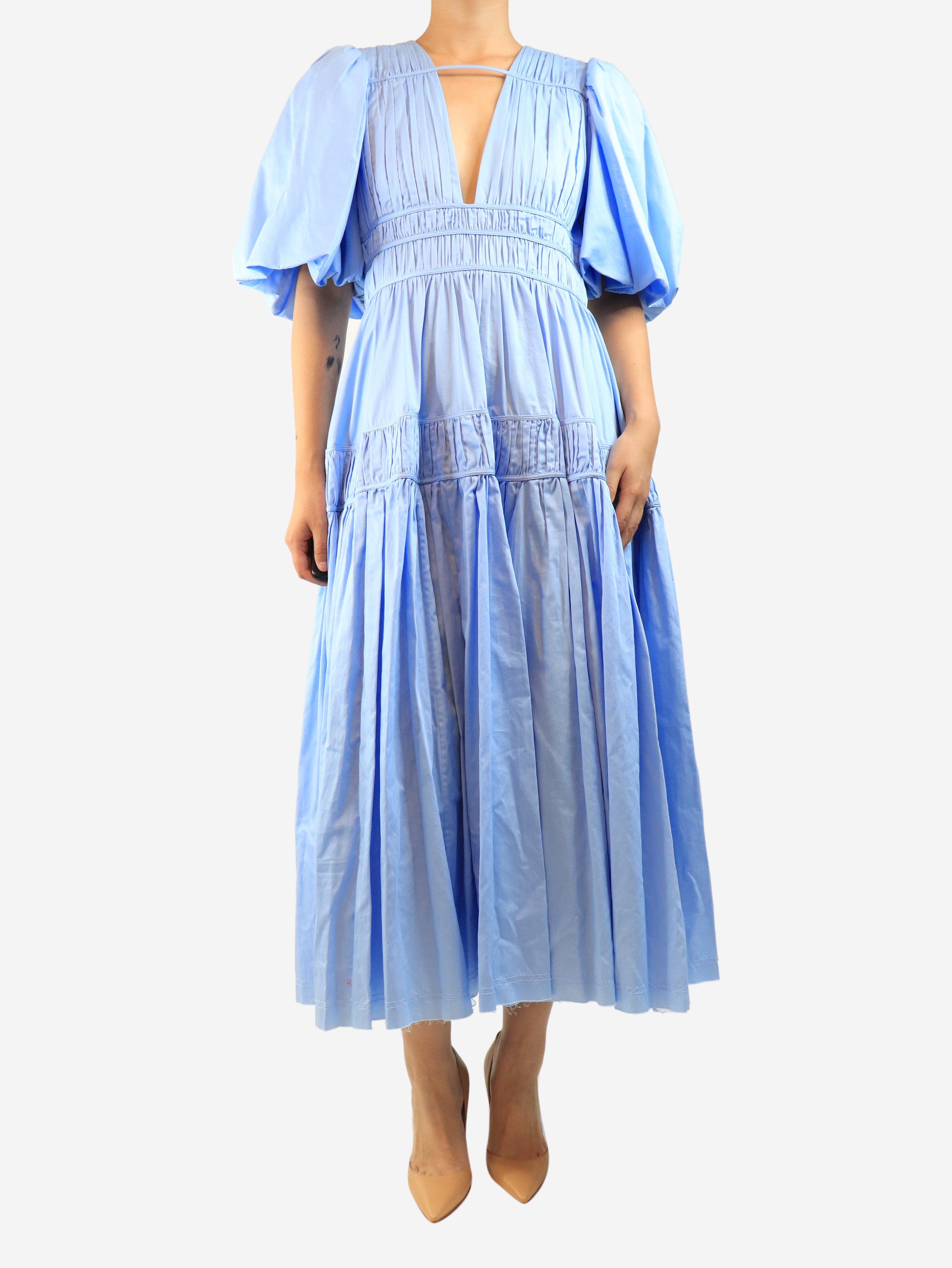 Blue puff-sleeved dress - size UK 14 Dresses Aje 