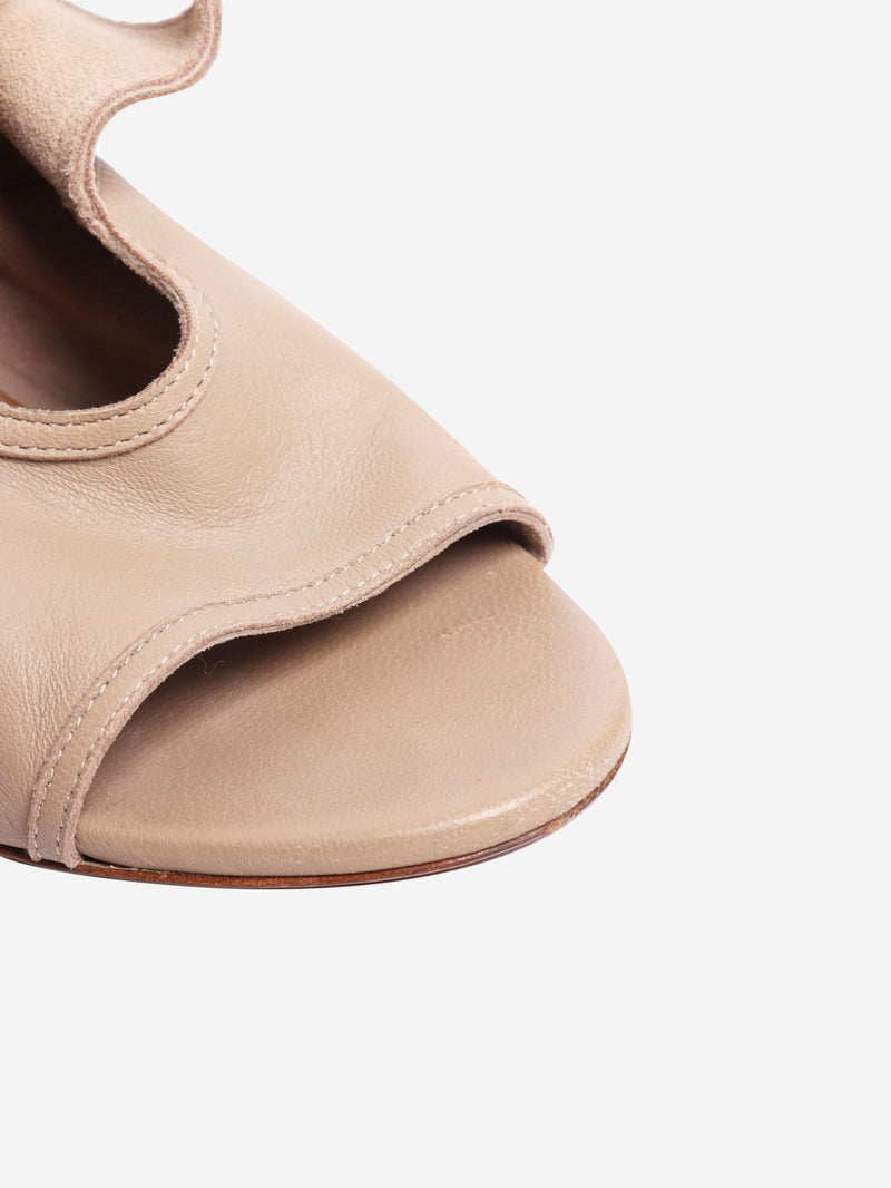 Beige leather cutout sandal heels - size EU 40 Heels Aquazzura 
