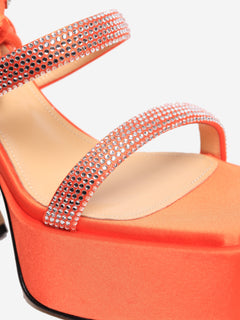 Coral Devon satin platform sandals - size EU 36 Shoes Mach & Mach 