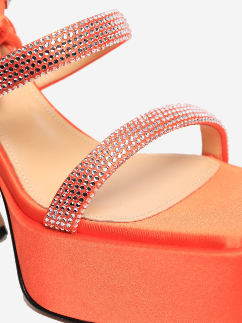 Coral Devon satin platform sandals - size EU 36 Shoes Mach & Mach 