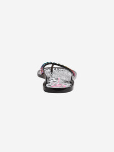 Sophia Webster Black Esme crystal flip-flops - size EU 40