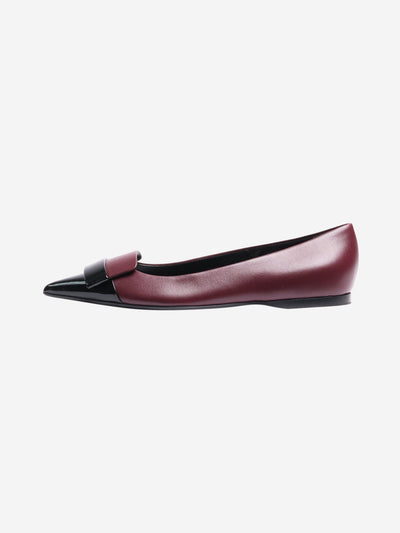 Burgundy leather ballet flats - size EU 37 Flat Shoes Sergio Rossi 