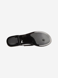 Sophia Webster Black Esme crystal flip-flops - size EU 40