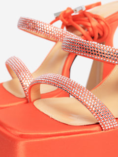 Coral Devon satin platform sandals - size EU 36 Shoes Mach & Mach 