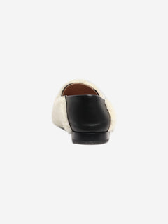 Black and ivory sheepskin loafers - size EU 36 Flat Shoes Fratelli Rossetti 