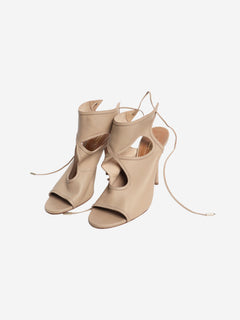 Beige leather cutout sandal heels - size EU 40 Heels Aquazzura 