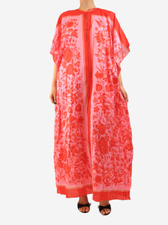 Pink floral kaftan - size UK 16