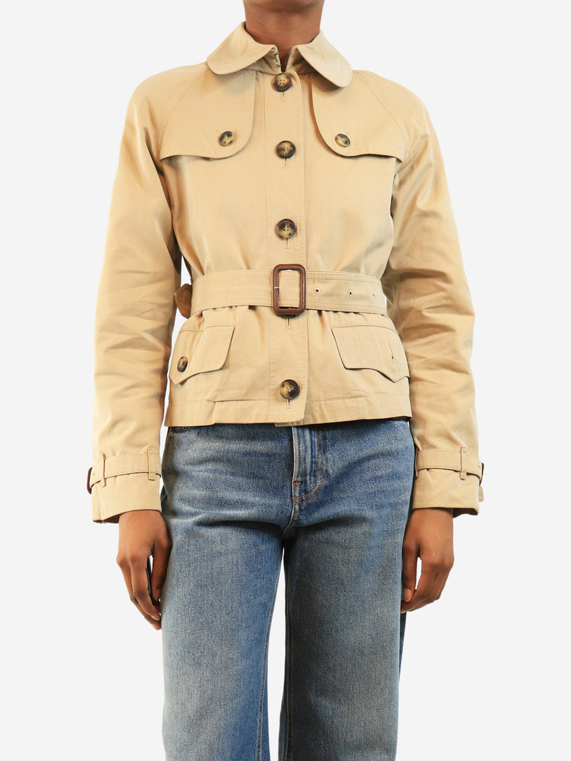 Neutral cropped belted jacket - size XS Coats & Jackets Burberry 
