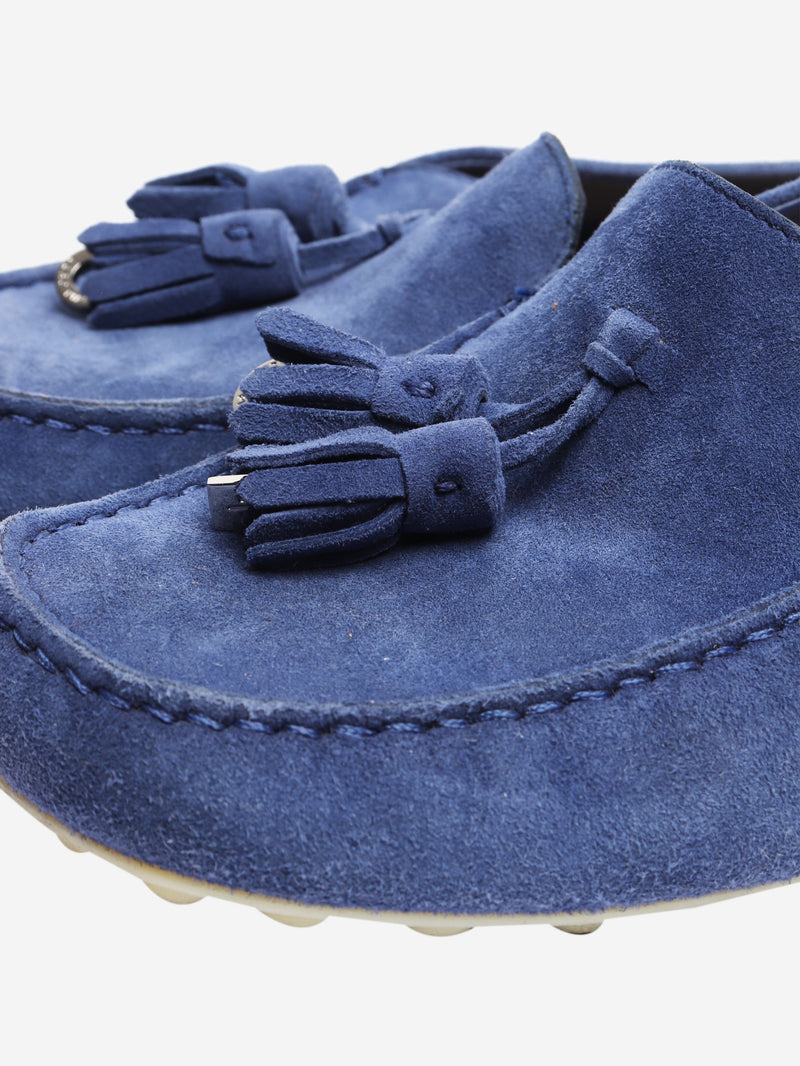 Blue suede tassel moccasin loafers - size EU 38 Shoes Loro Piana 