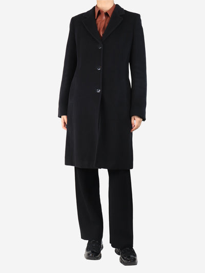 Black wool long notched lapel coat - size UK 12 Coats & Jackets Max Mara Studio 