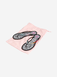 Sophia Webster Black Esme crystal flip-flops - size EU 40